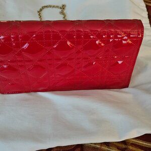 Cross body with gold chain Christian dior patent red leather